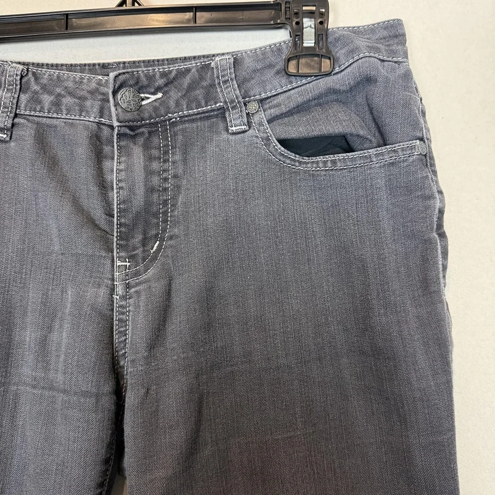 PrAna Jeans Womens 10/30 Gray Dark Wash Slim‎ Straight Mid Rise Stretch Denim